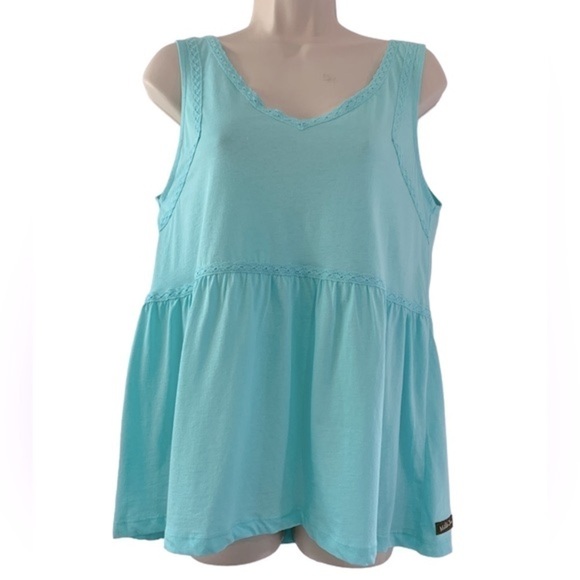 Nwt Matilda Jane Talk To Me Cotton Babydoll Tank Aqua - Picture 2 of 11